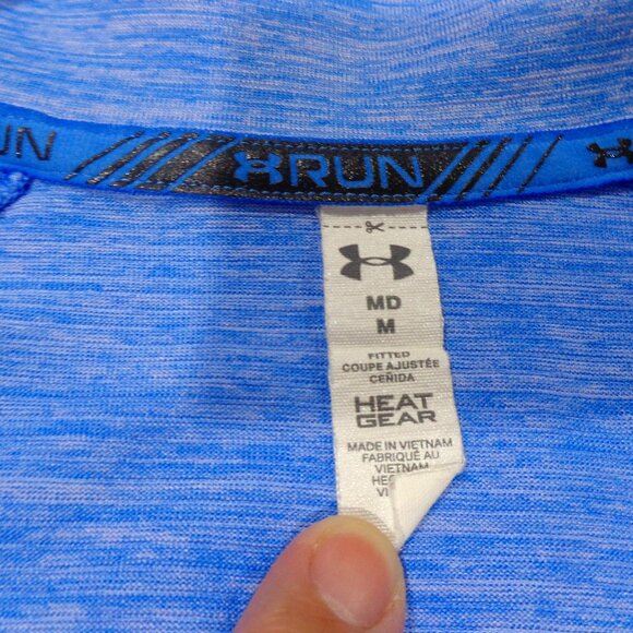 Under Armour‎ Women’s Blue Long Sleeve 3/4 Zip Neck Athletic Sweater Size M - Picture 3 of 8